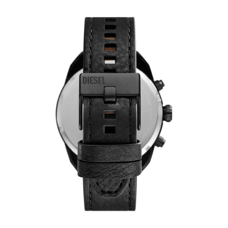 Diesel Spiked Chronograph Black Leather Watch DZ4667 image number 1