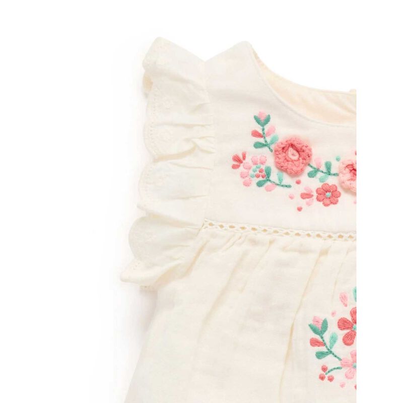 Purebaby Embroidered Romper image number 2