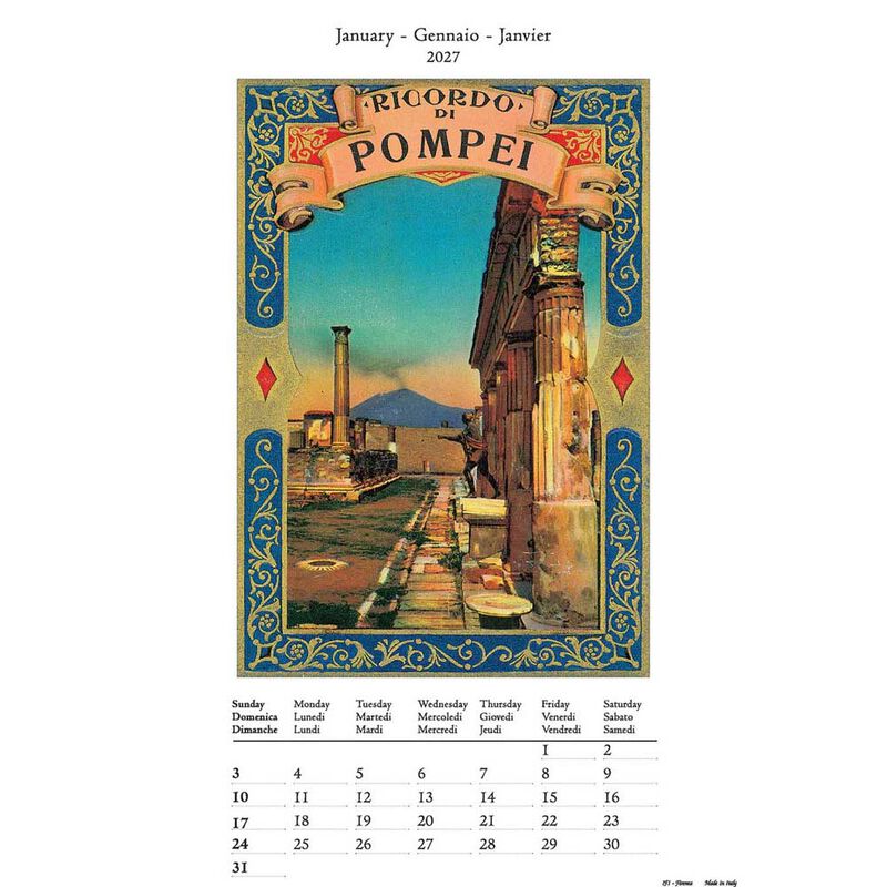 Istituto Fotocromo O' Sole Mio Italiano Medium Art Calendar 2027 image number 1