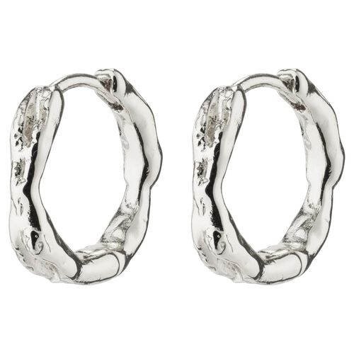 Pilgrim Eddy Recycled Organic Shaped Small Hoops Silver Plated