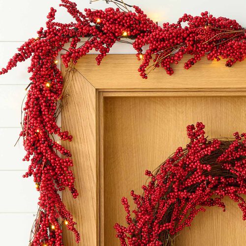 West Elm Red Berry Garland Red 152cm