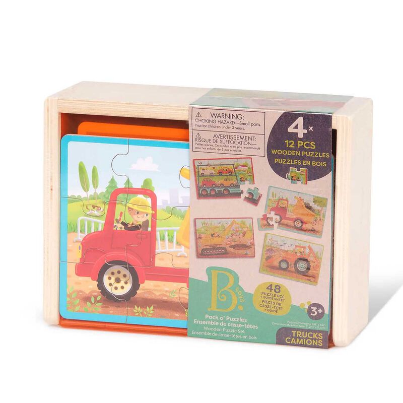 B.Toys Wooden Construction Jigsaw Puzzles In A Box image number 3