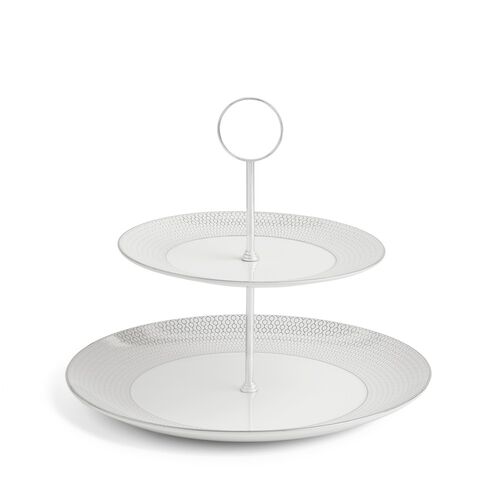Wedgwood Gio Platinum 2 Tier Cake Stand