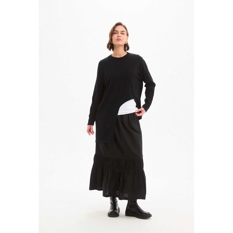 TIRELLI Asymmetric Zip Detail Knit image number 3