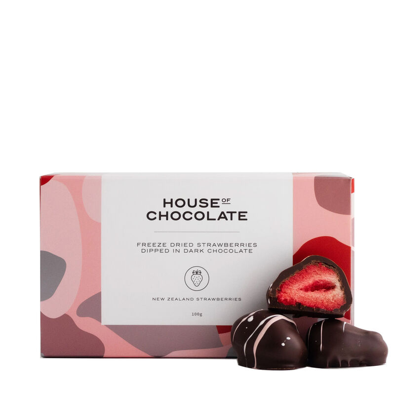 House of Chocolate Dark Chocolate Freeze Dried Strawberries 100g image number 0