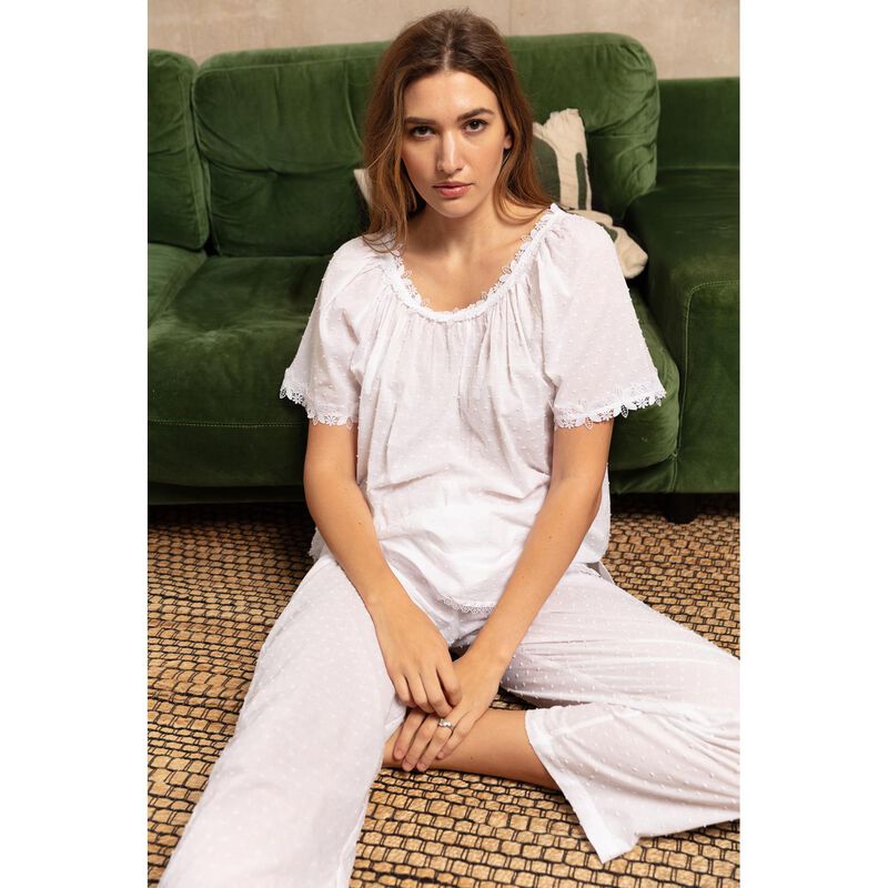 Cottonreal Cotton Voile Swiss Dot Slip-On Pj Set image number 1