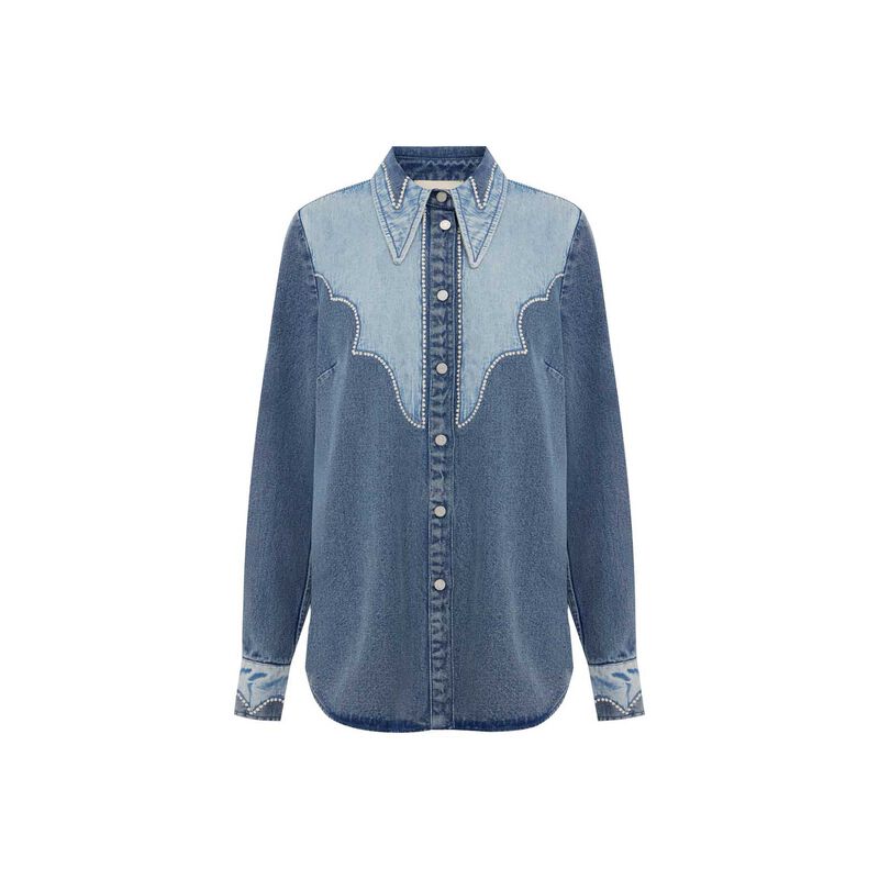 AL&Eacute;MAIS Jesse Denim Applique Shirt image number 2
