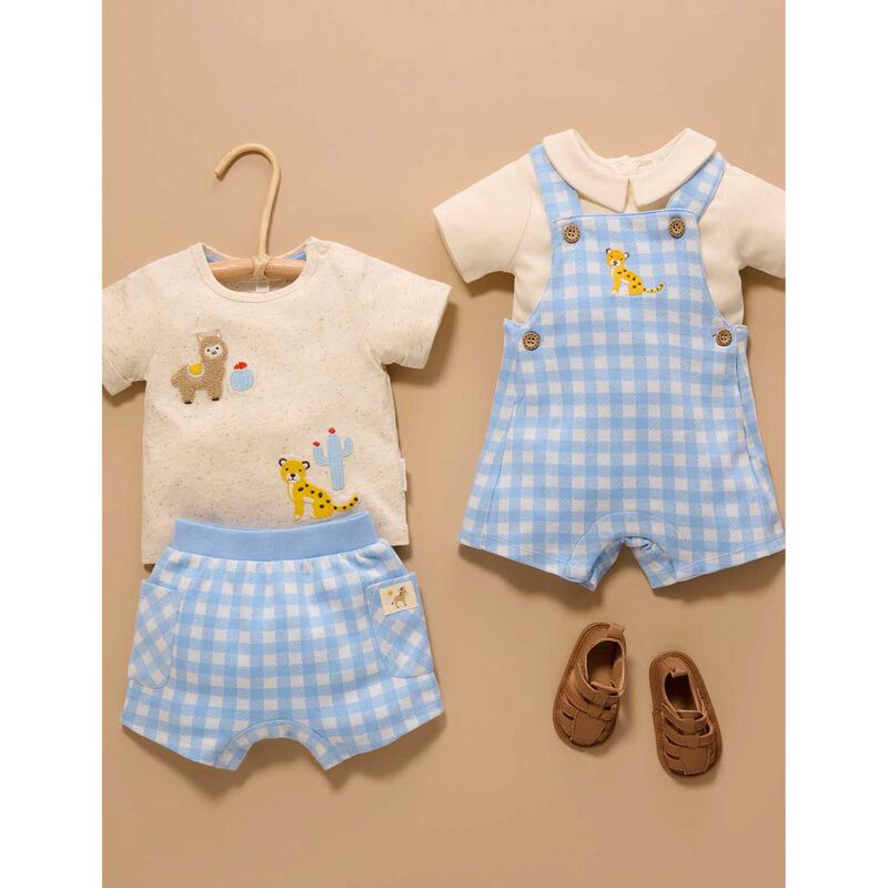 Purebaby Gingham Overall Set image number 1
