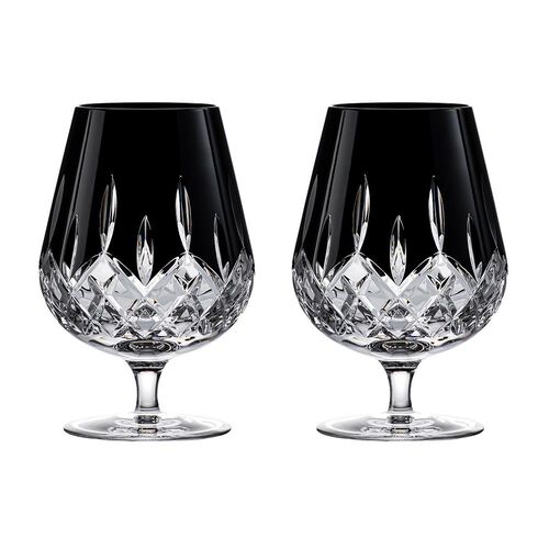 Waterford Connoisseur Lismore Black Brandy Balloon Pair 510ml