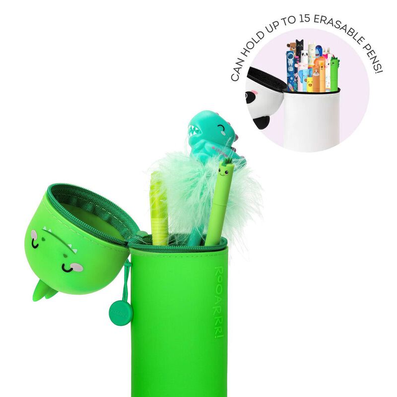 Legami Kawaii 2-in-1 Soft Silicone Pencil Case - Dino image number 1