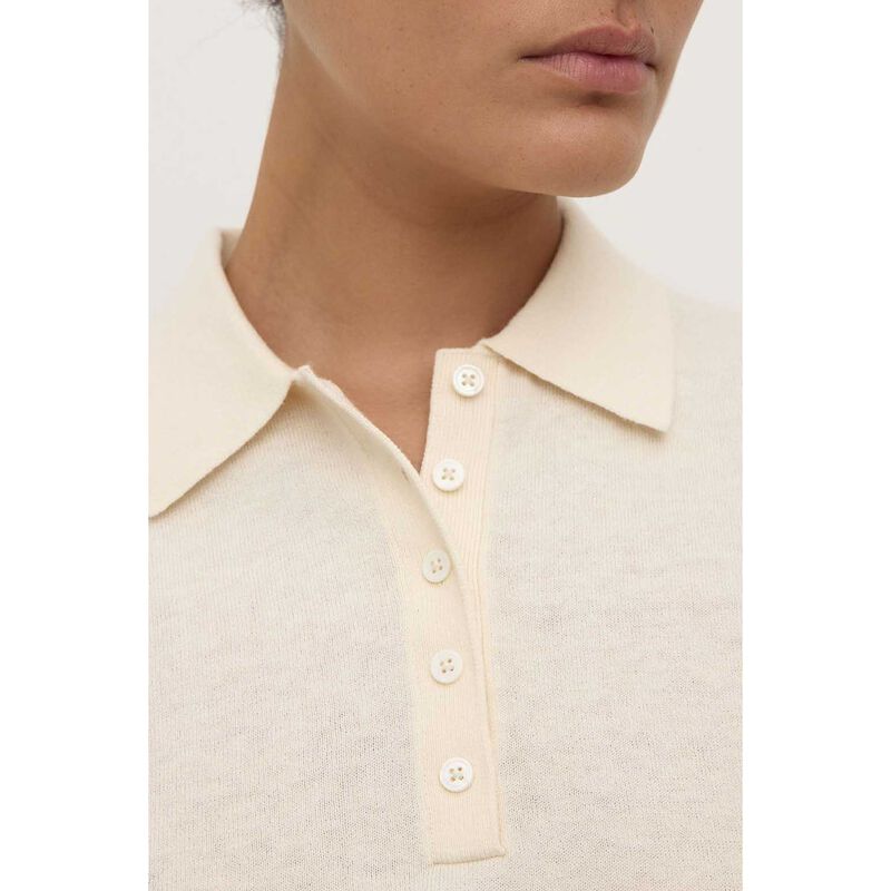 Assembly Label Sloane Cotton Cashmere Polo Cream image number 2