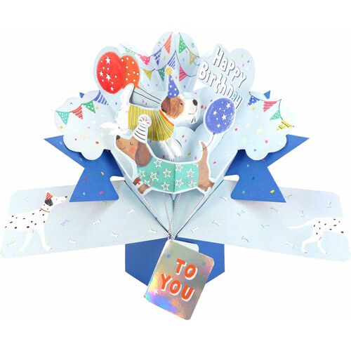 Antics Birthday Dogs Pop Up Card