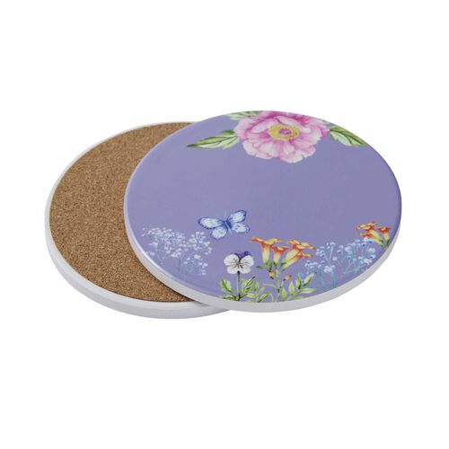 Maxwell & Williams Botanica Ceramic Round Coaster 10cm Purple