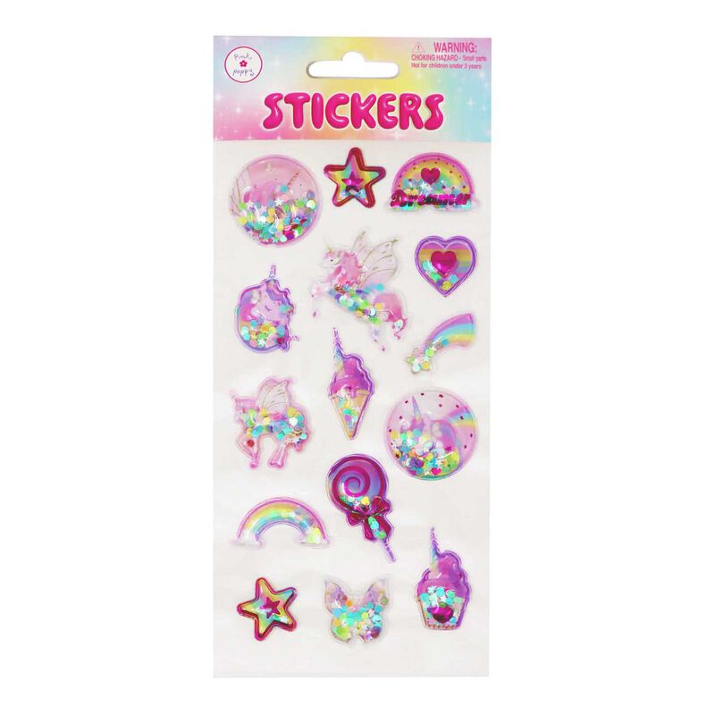 Pink Poppy Confetti Shaker Stickers image number 2