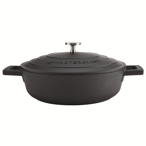 MasterCraft Cast Aluminium Shallow Casserole Dish Gift Boxed 24cm - Black