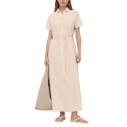 Assembly Label Heather Silk Blend Shirt Dress Tapioca