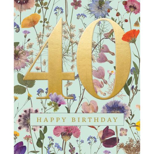 Museums & Galleries 40 Happy Birthday Wild Meadow Card
