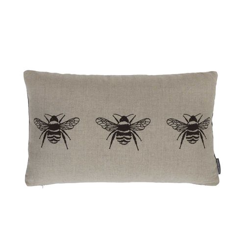Wallace Cotton Bee Trio Embroidered Rectangle Cushion Cover