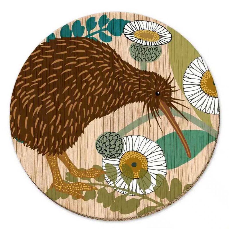 Tanya Wolfkamp Screenprint Ngutu Roa Kiwi Coaster image number 0