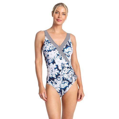 Jantzen Anchor Gathered Surplice One Piece Navy