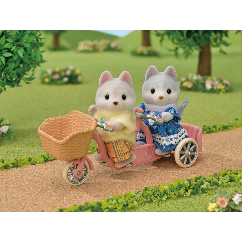 Sylvanian Families Tandem Cycling Set - Husky Sister & Brother image number 3