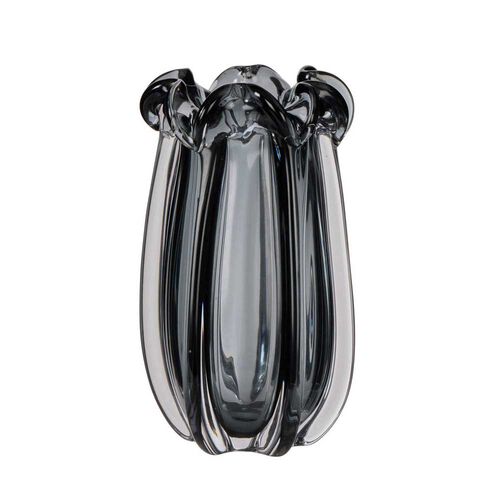Amalfi Wavy Glass Vase Small - Grey