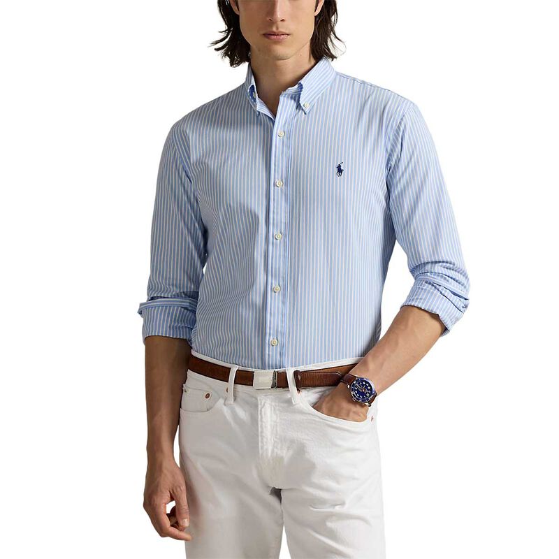 Polo Ralph Lauren Custom Fit Striped Stretch Poplin Shirt image number 0