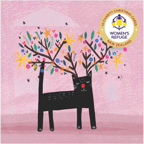 Women's Refuge Festive Cat Christmas Card Wallet