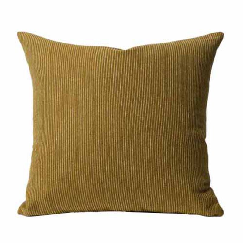 Città Fine Striped Linen Cushion Cover 55x55cm - Caper image number 0