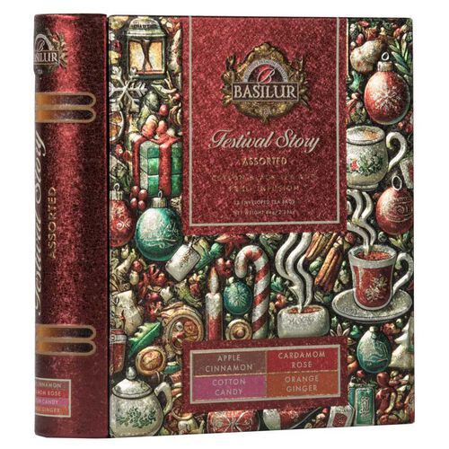 Basilur Festivals Story Tea Book Tin - 32 Assorted Teabags