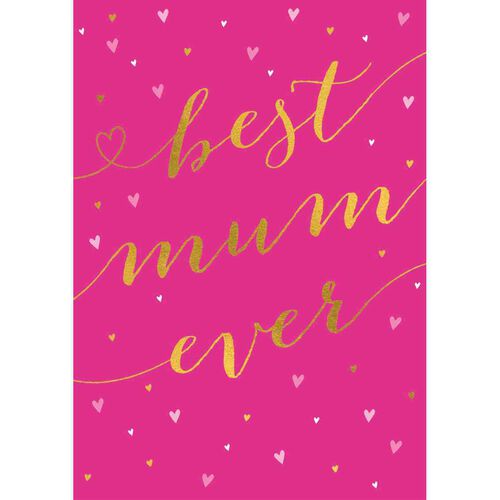 Image Gallery Mother's Day Best Pink Hearts Card