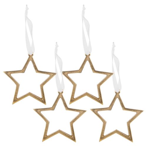 Ladelle Noelle 4pk Star Hanging Decoration