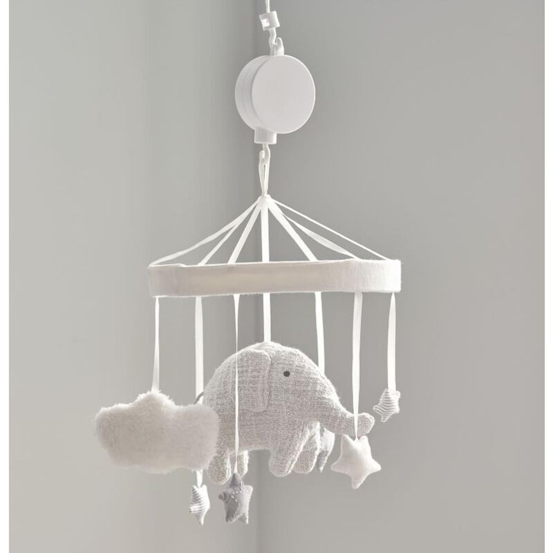 Pottery Barn Kids Taylor Elephant Felt Mobile Grey image number 0