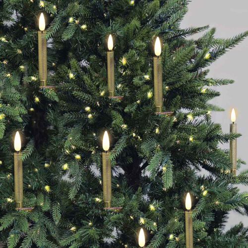 Stellar Haus Gold Deluxe 10Pc Christmas Tree Candle Set