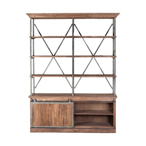 French Country Sliding Door Bookshelf (Top)