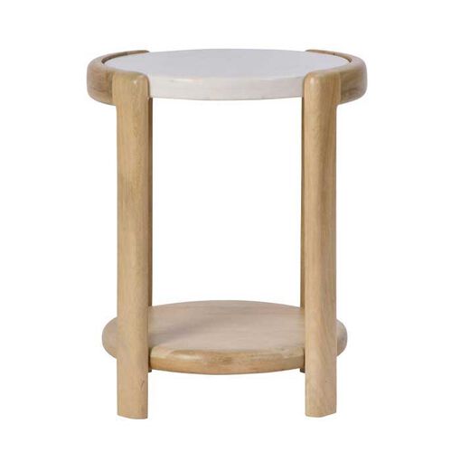 Grand Designs Ashton Side Table - White & Natural