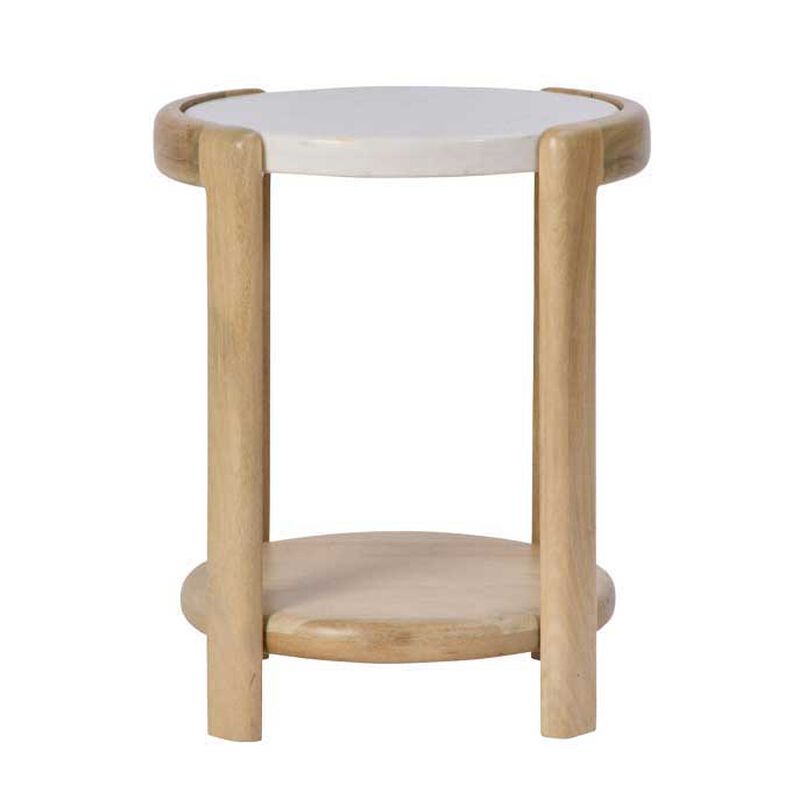 Grand Designs Ashton Side Table - White & Natural image number 0
