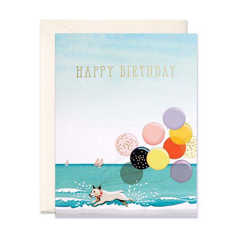 Splashing Dog Birthday Foil Card image number 1