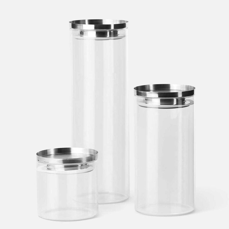 Città Stacking Canister M - Clear/Stainless Steel image number 1