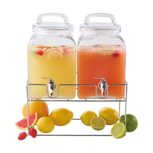 Maxwell & Williams Refresh Double Cube Drink Dispenser With Stand 2X5L