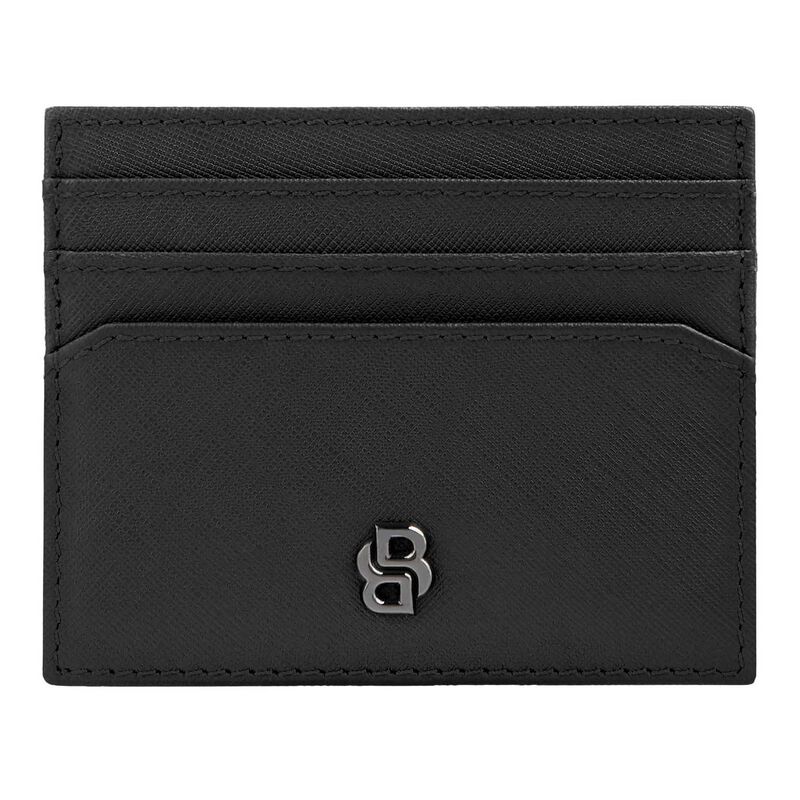 Boss Card Holder Double B Saffiano Leather Black image number 0