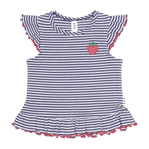 Huxbaby Ink Stripe Rib Peplum Tee 3M-2Y