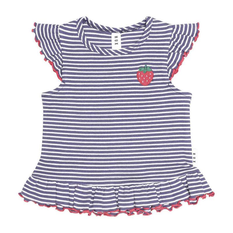 Huxbaby Ink Stripe Rib Peplum Tee 3M-2Y image number 0