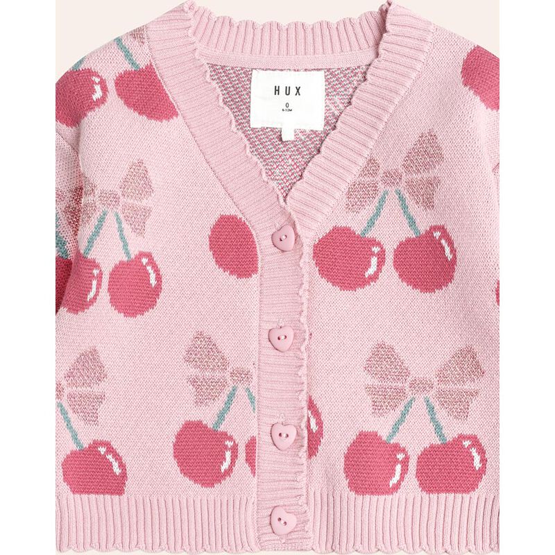 Huxbaby Cherry Pie Scalloped Knit Cardi 3M-2Y image number 2