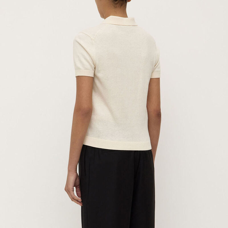 Assembly Label Sloane Cotton Cashmere Polo Cream image number 1