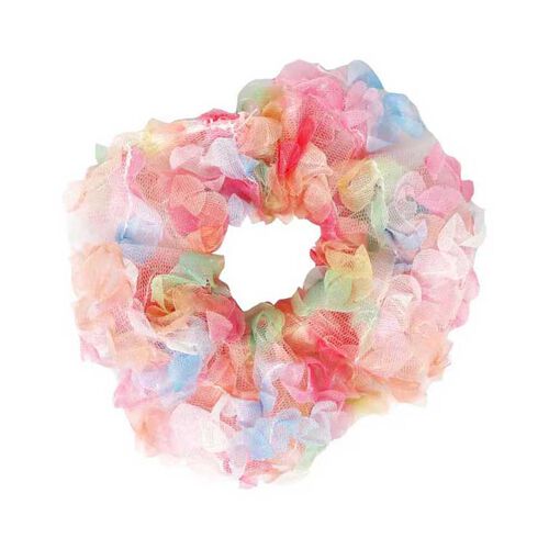 Pink Poppy Rainbow Tulle Large Hair Scrunchie