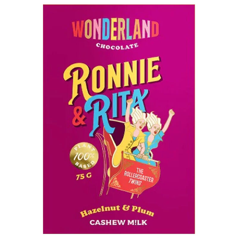 Wonderland Chocolate Hazelnut & Plum Cashew M!lk Chocolate image number 0
