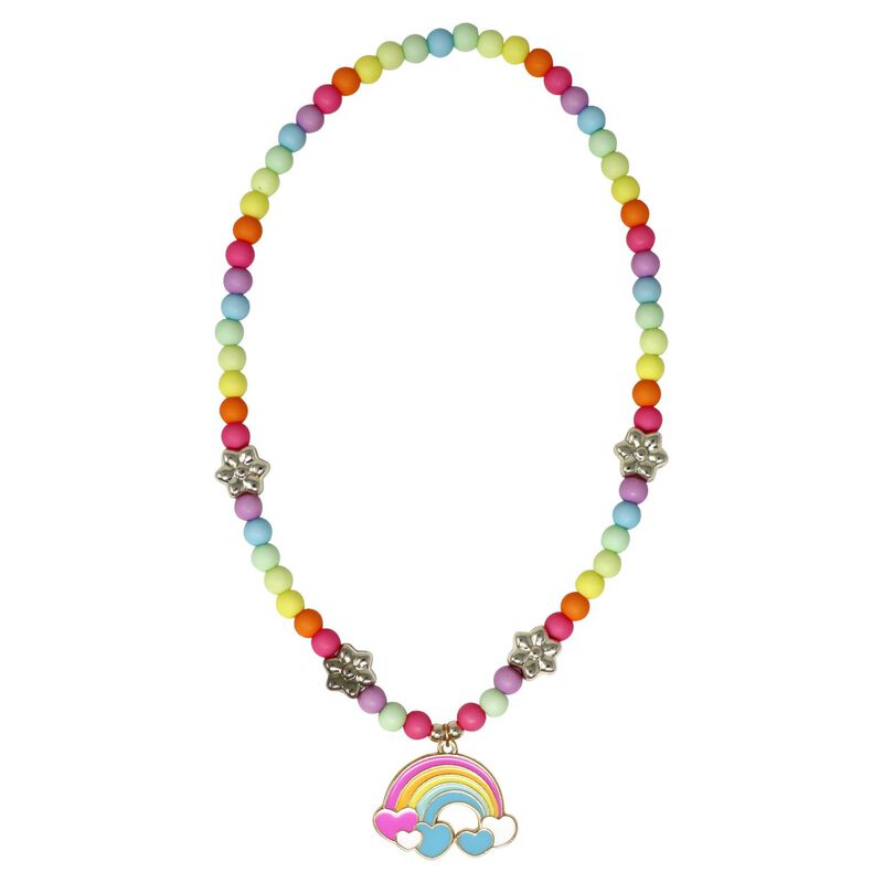 Pink Poppy Daisy Rainbow Necklace image number 0