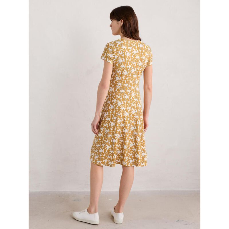 Seasalt Cornwall Pier View Dress Geo Pebbles Dark Sienna image number 1