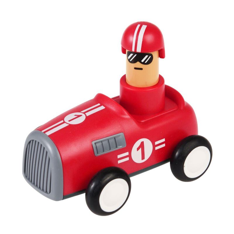 You Monkey Push Down Action Racing Car Red image number 1